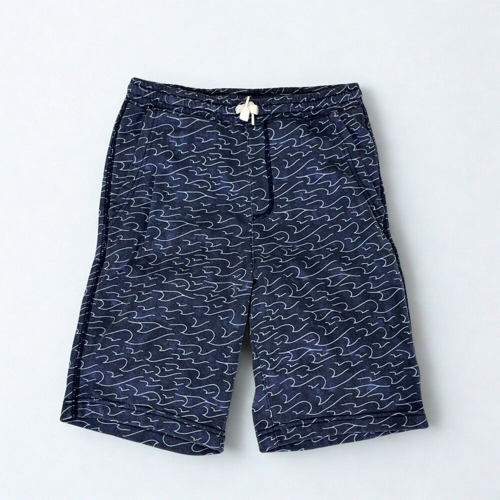 Old Navy Shorts Boys XL 14-16 Wave Print Drawstring Pocket Casual Knit Active